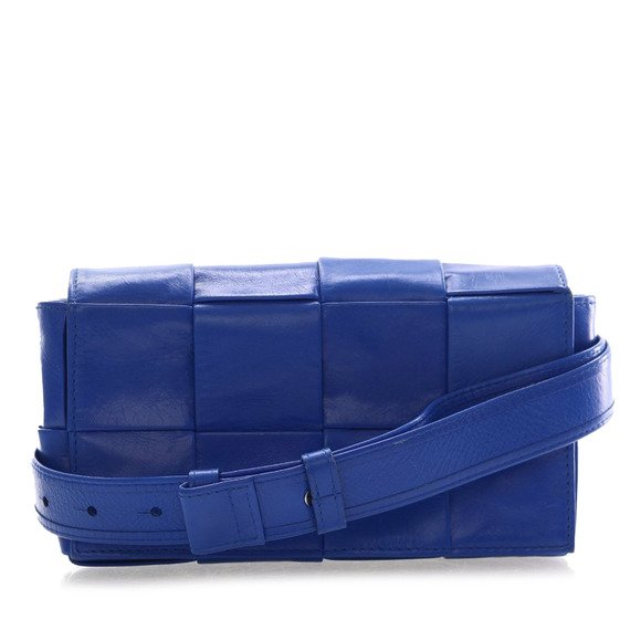 Pre-Loved Bottega Veneta Mini Paper Calfskin Intrecciato Cassette Belt Bag